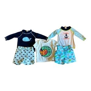 Baby boy Swim trunks & rash guard 3-6 months